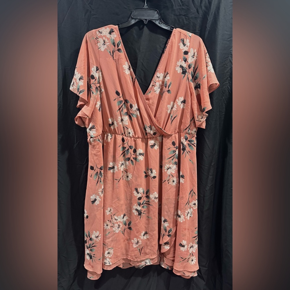 Torrid Peach Floral Midi Dress